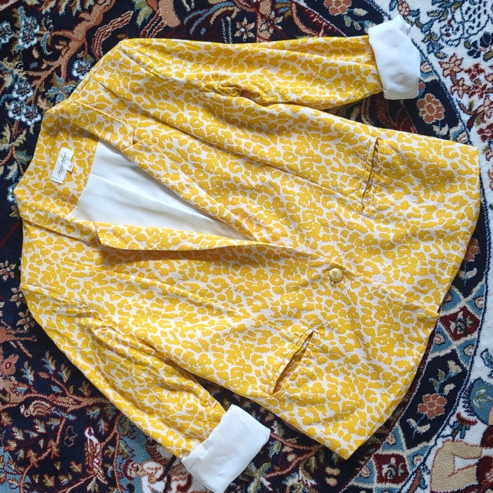 Yellow Animal Print Blazer (Purchase in Milan, Italy 🇮🇹)